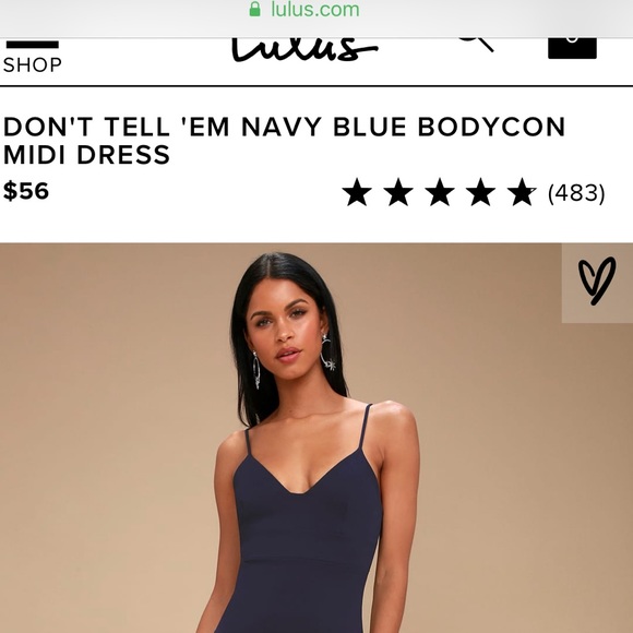 Navy bodycon dress (Lulu’s) - Picture 3 of 3